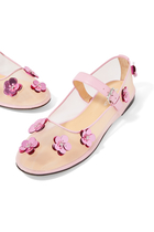 حذاء بالرينا مزين بزهور قماش شبكي للأطفال